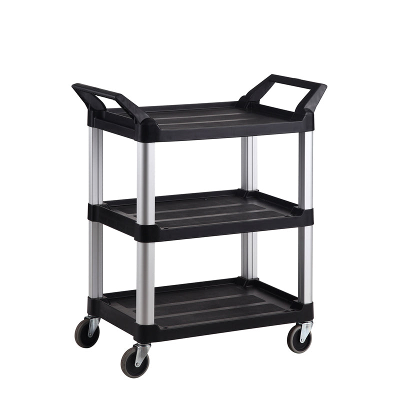 90kg Rated 3 Shelf Commercial Hospitality Cart - Black